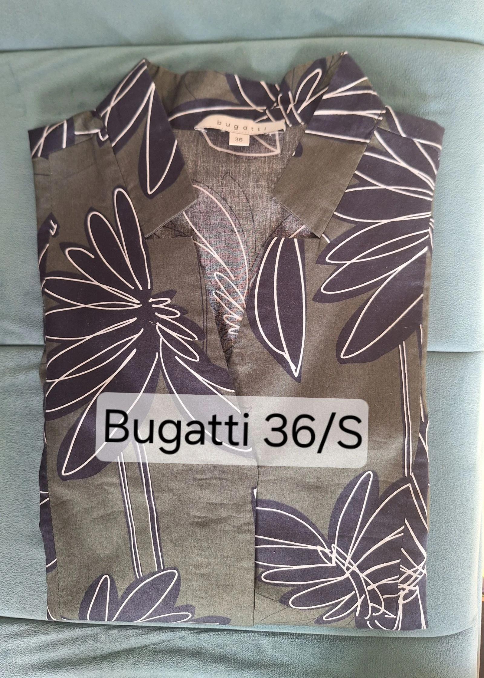 Vestido de verão Bugatti verde/azul-marinho P/36 algodão – photo 6